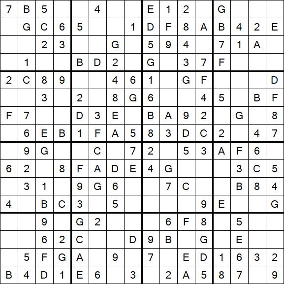 Sudoku 16x16 - Simple
