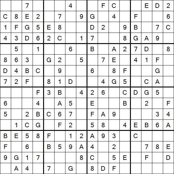 Sudoku 16x16 - Simple