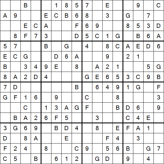 Sudoku 16x16 - Simple