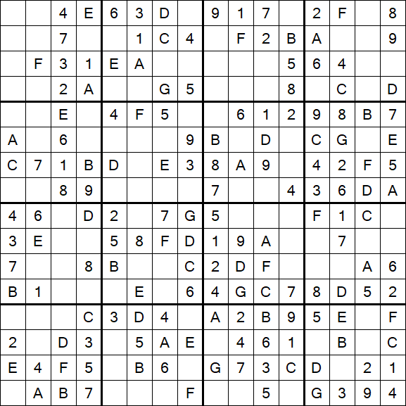 Sudoku 16x16 - Easy