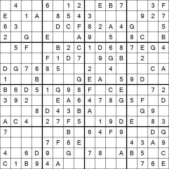 Sudoku 16x16 - Easy