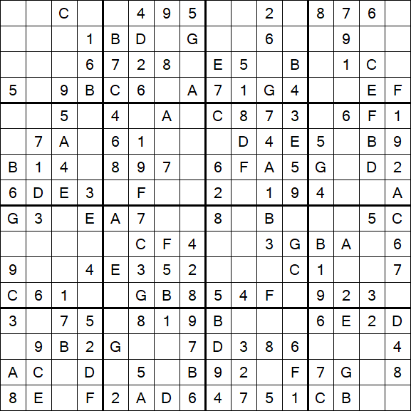 Sudoku 16x16 - Einfach
