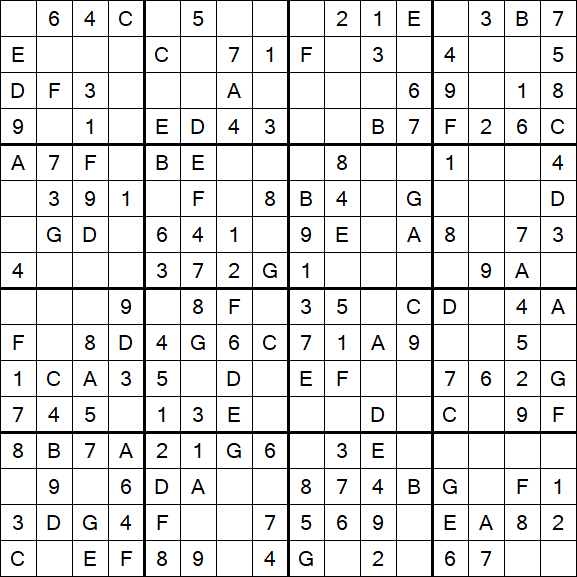 Sudoku 16x16 - Easy