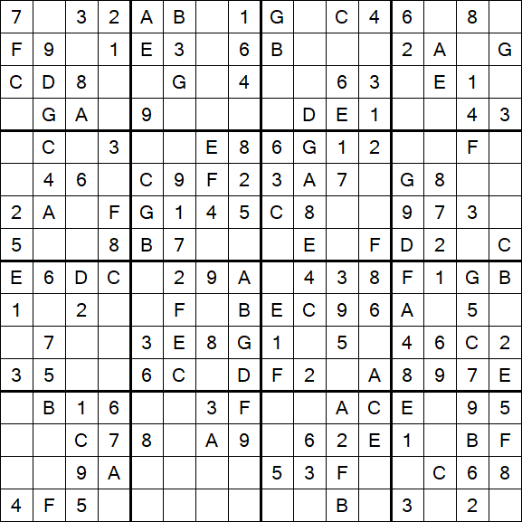 Sudoku 16x16 - Easy