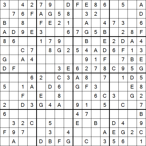 Sudoku 16x16 - Easy