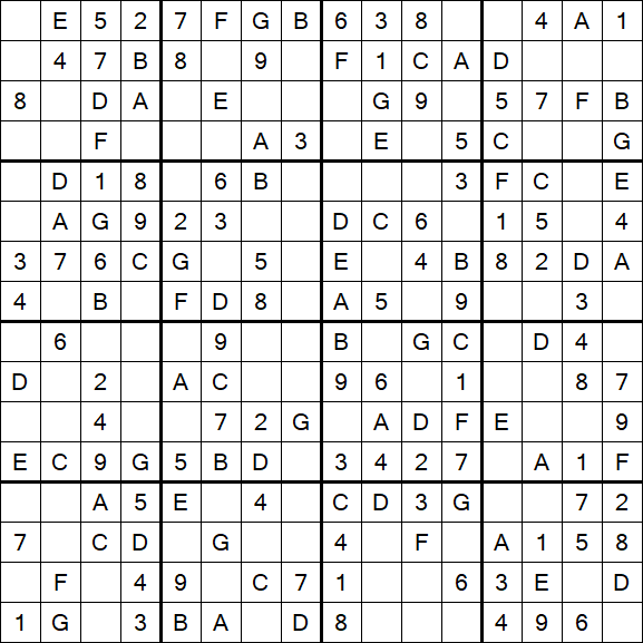Sudoku 16x16 - Easy