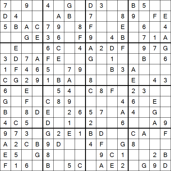 Sudoku 16x16 - Easy