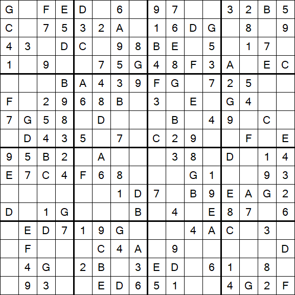 Sudoku 16x16 - Easy