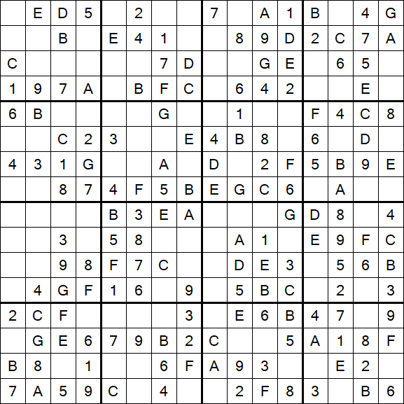 Sudoku 16x16 - Easy
