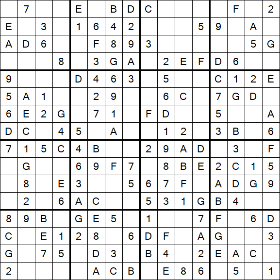 Sudoku 16x16 - Easy