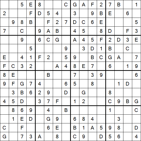Sudoku 16x16 - Easy