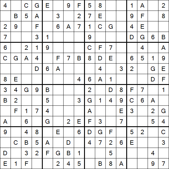 Sudoku 16x16 - Easy