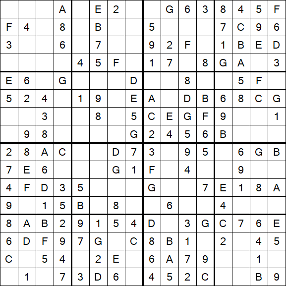 Sudoku 16x16 - Easy