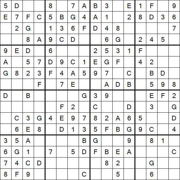 Sudoku 16x16 - Easy