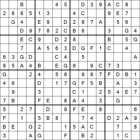 Sudoku 16x16 - Easy