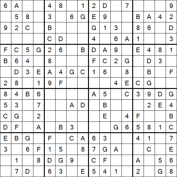 Sudoku 16x16 - Simple
