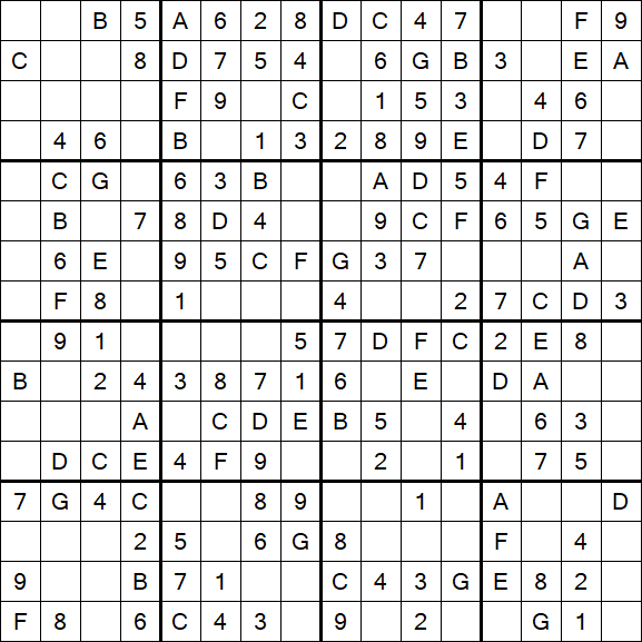 Sudoku 16x16 - Simple