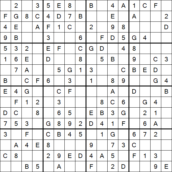 Sudoku 16x16 - Fácil