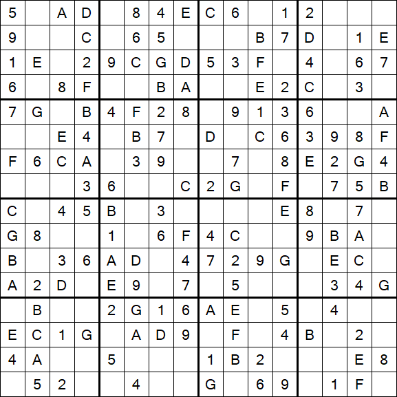 Sudoku 16x16 - Simple
