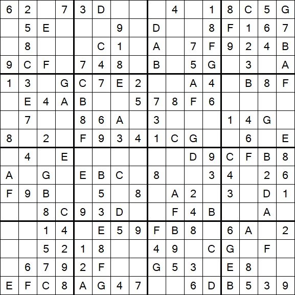 Sudoku 16x16 - Fácil