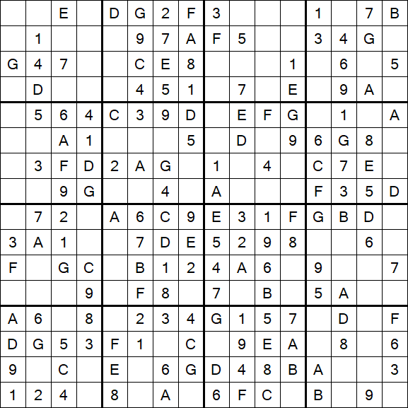 Sudoku 16x16 - Fácil