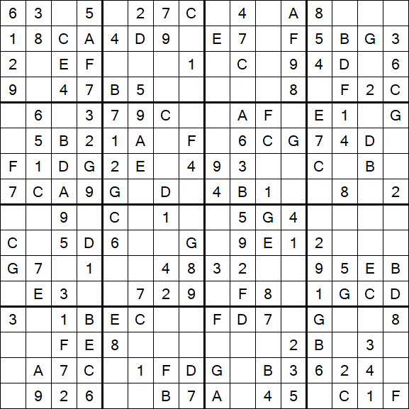Sudoku 16x16 - Simple