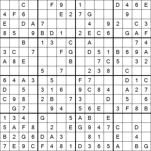 Sudoku 16x16 - Simple