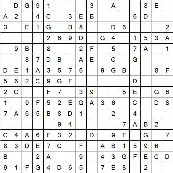 Sudoku 16x16 - Simple