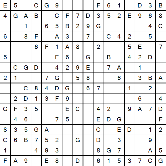 Sudoku 16x16 - Simple
