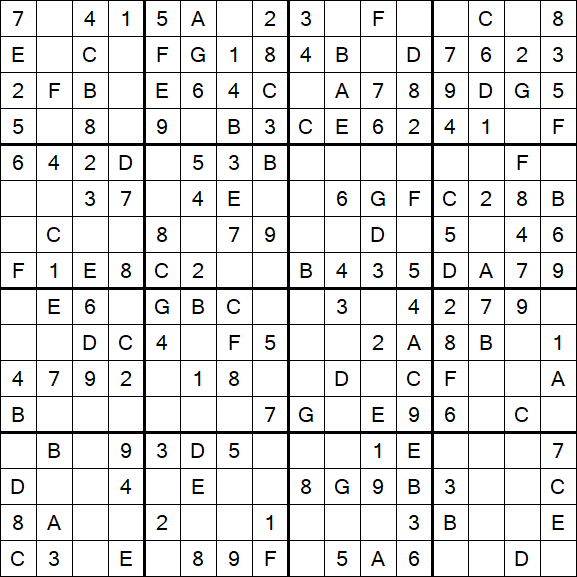 Sudoku 16x16 - Simple