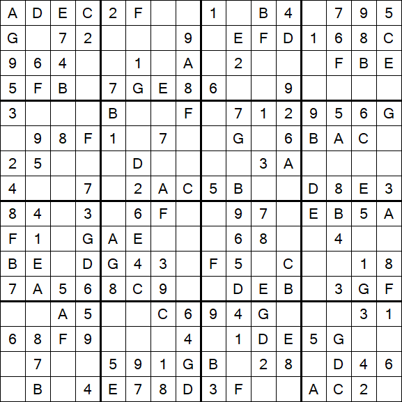 Sudoku 16x16 - Simple