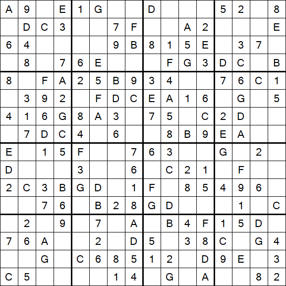 Sudoku 16x16 - Simple