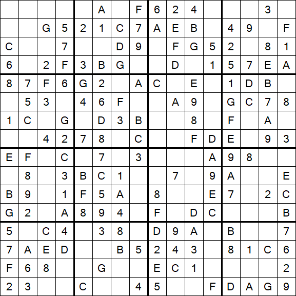 Sudoku 16x16 - Fácil