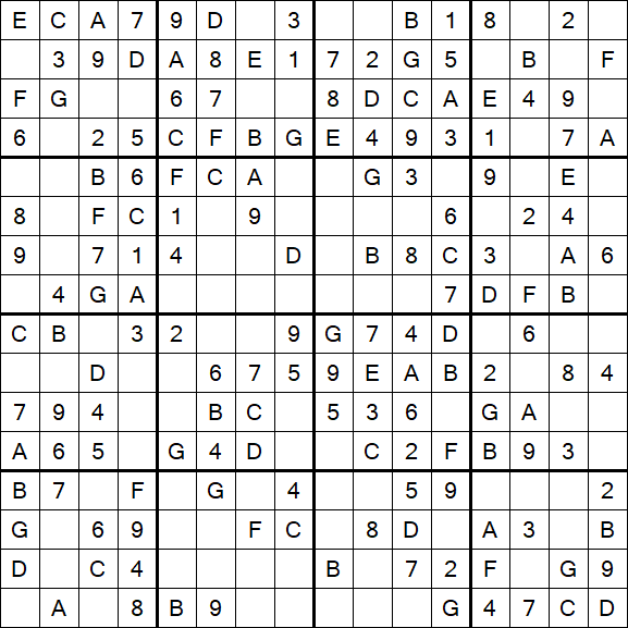 Sudoku 16x16 - Simple