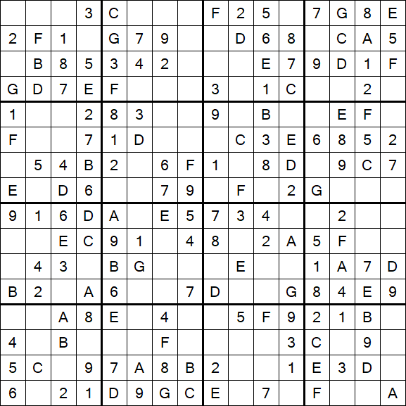 Sudoku 16x16 - Simple