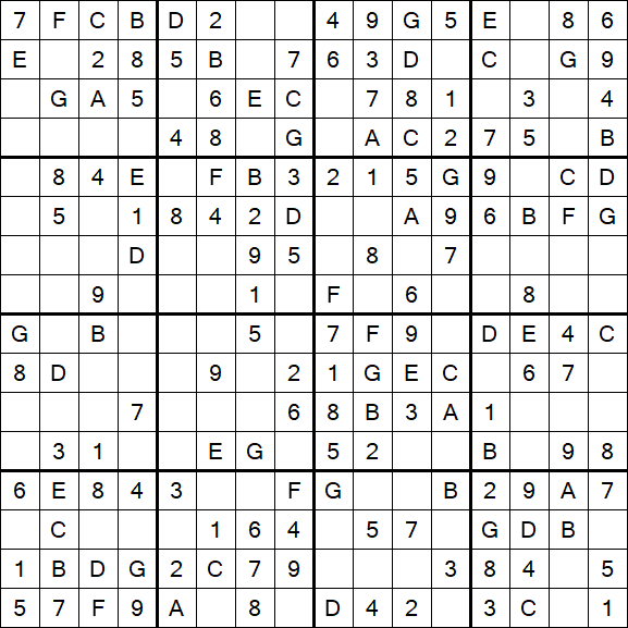 Sudoku 16x16 - Simple