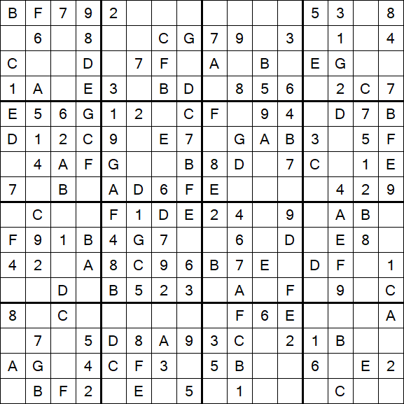 Sudoku 16x16 - Simple