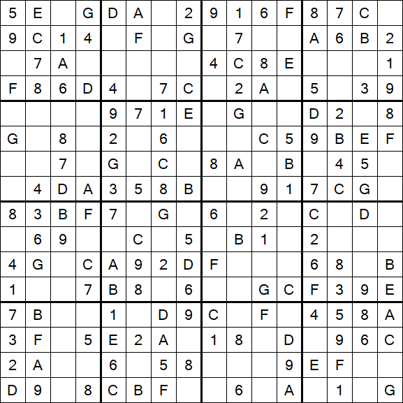 Sudoku 16x16 - Simple