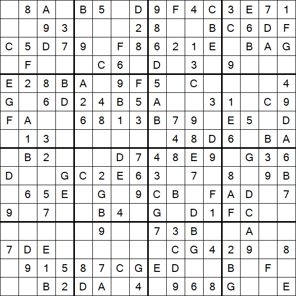 Sudoku 16x16 - Simple