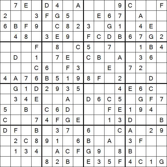 Sudoku 16x16 - Fácil