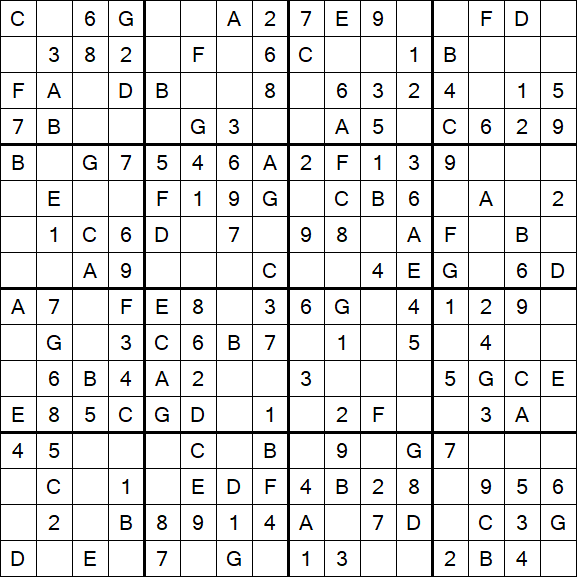 Sudoku 16x16 - Simple