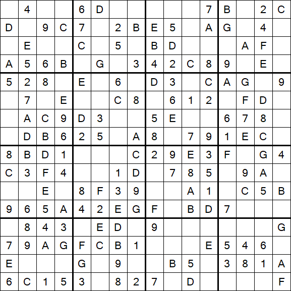 Sudoku 16x16 - Simple