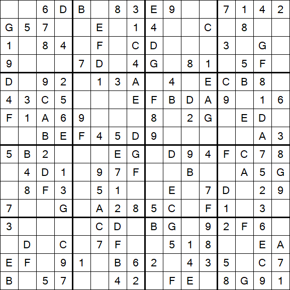 Sudoku 16x16 - Simple