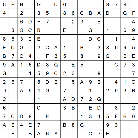 Sudoku 16x16 - Simple