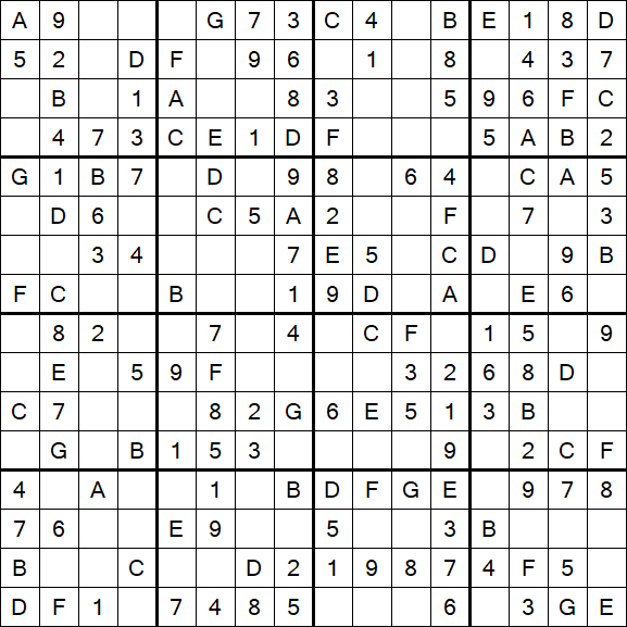 Sudoku 16x16 - Simple