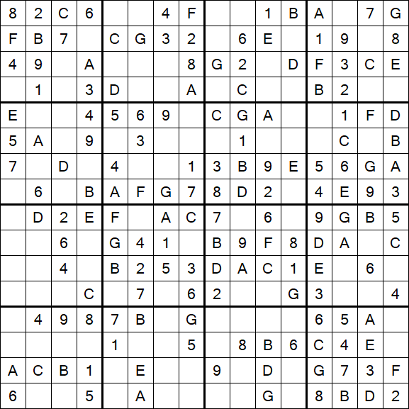 Sudoku 16x16 - Simple