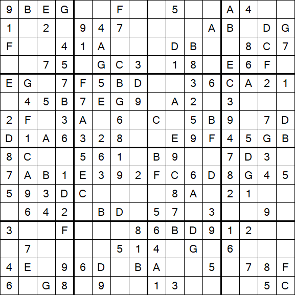 Sudoku 16x16 - Simple