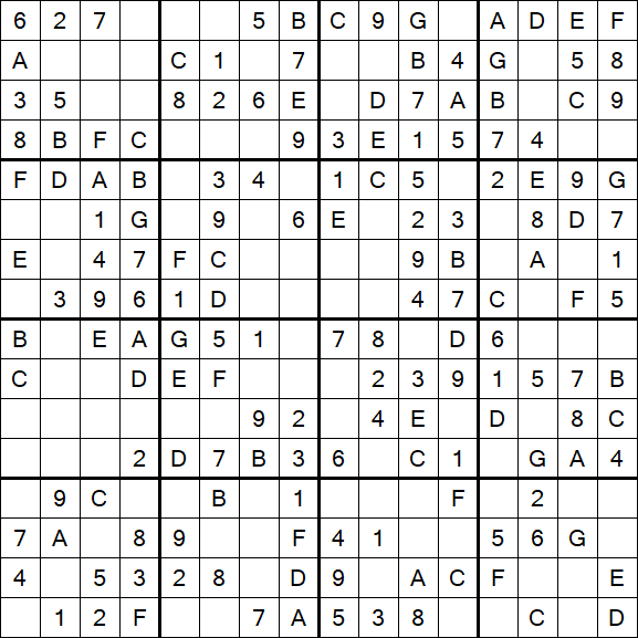 Sudoku 16x16 - Simple