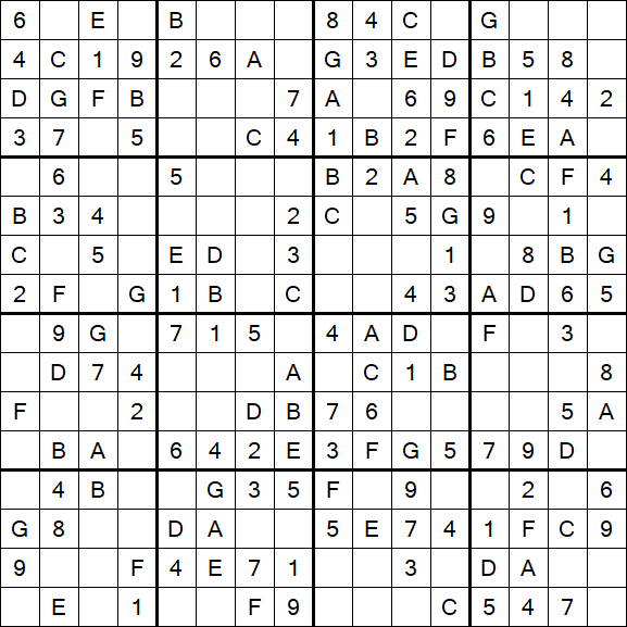 Sudoku 16x16 - Simple