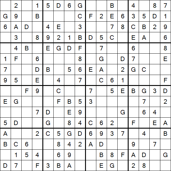 Sudoku 16x16 - Simple